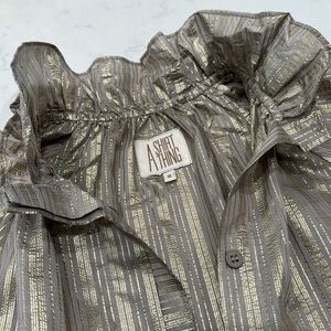 A SHIRT THING Golden Blouse w/ Ruffle Collar.